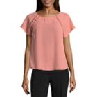 Lily White Short Sleeve Round Neck T-shirt-womens Juniors