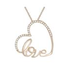 1/10 Ct. T.w. Diamond 10k Rose Gold Heart Mini Pendant Necklace