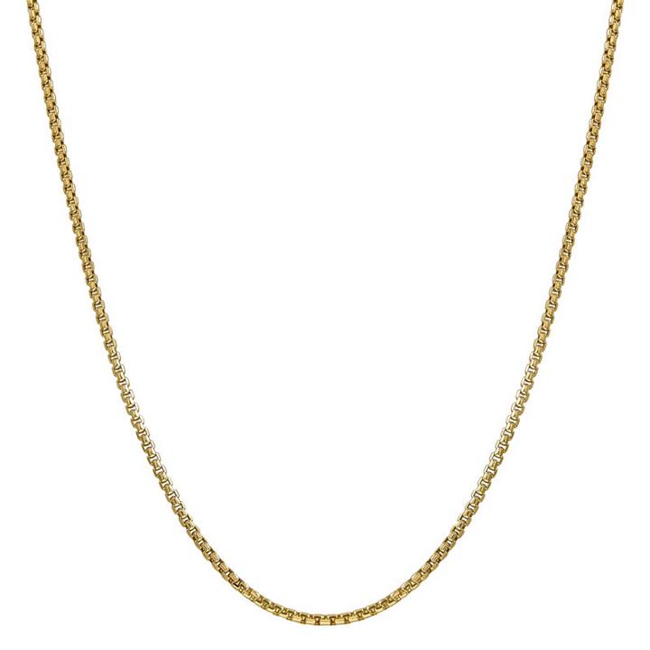 14k Gold Hollow Box 18 Inch Chain Necklace