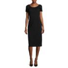 Ronni Nicole Short-sleeve Lace Sheath Midi Dress