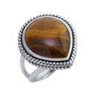 Womens Brown Tiger's Eye Sterling Silver
