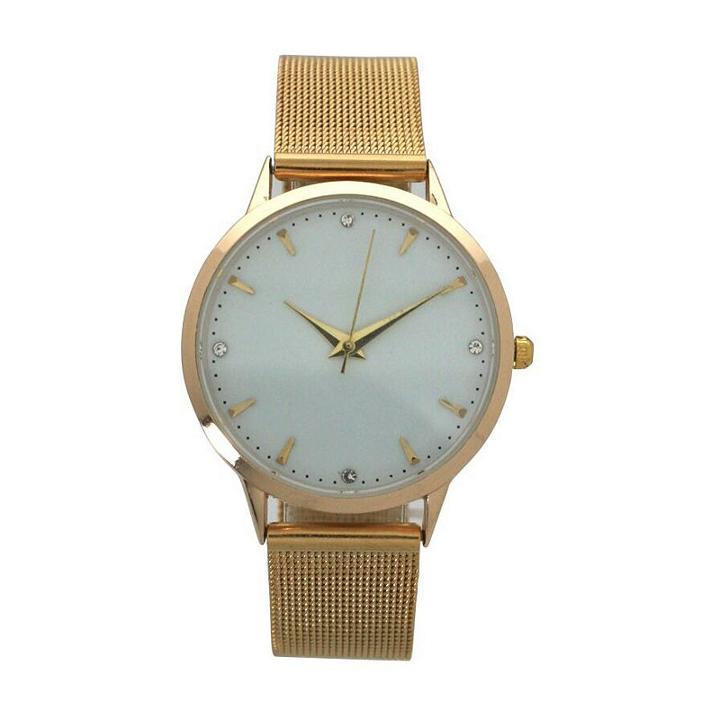 Olivia Pratt Mesh Unisex Rose Goldtone Strap Watch-d60031gold