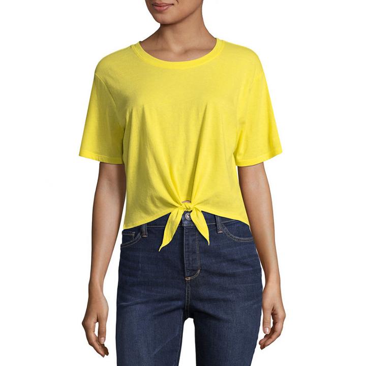 City Streets Tie Front Tee - Womens Juniors