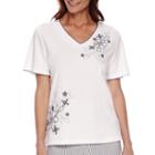 Alfred Dunner St. Augustine Short-sleeve Floral Embroidery Top
