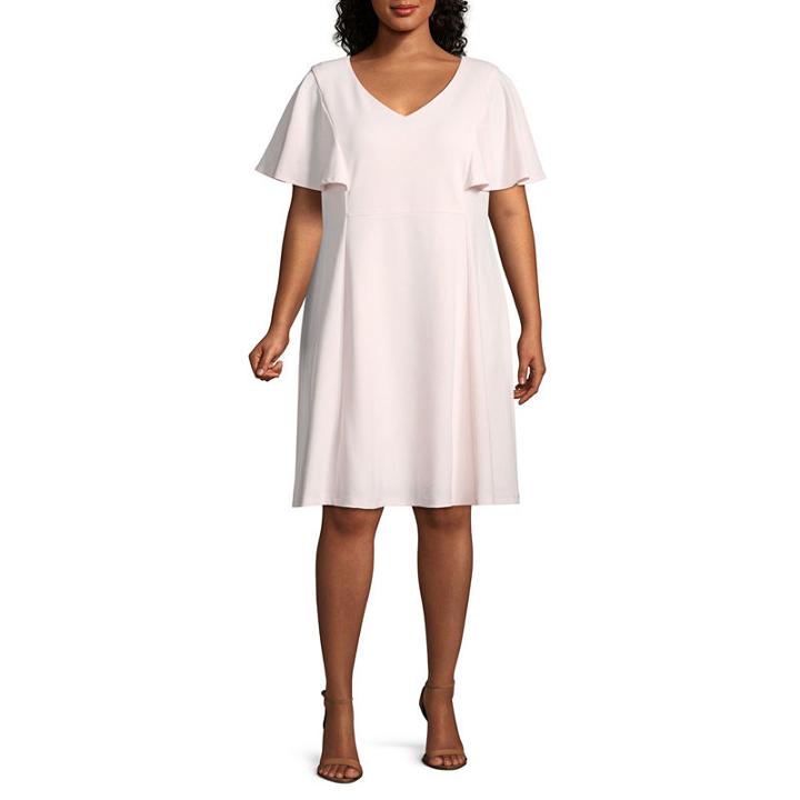 Liz Claiborne Short Sleeve Fit & Flare Dress - Plus