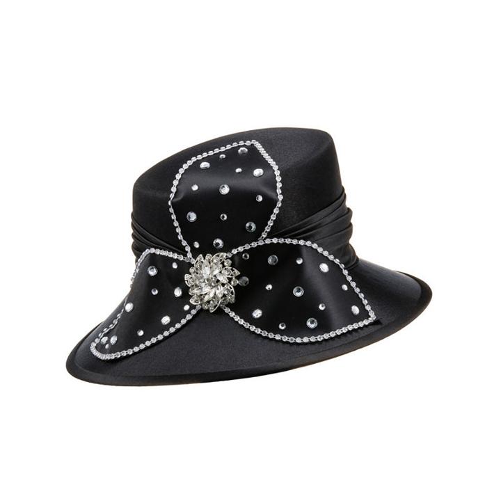 Giovanna Signature Women's Rhinestone-embellished Satin Hat