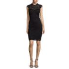My Michelle Short-sleeve Scalloped-hem Lace Dress- Juniors