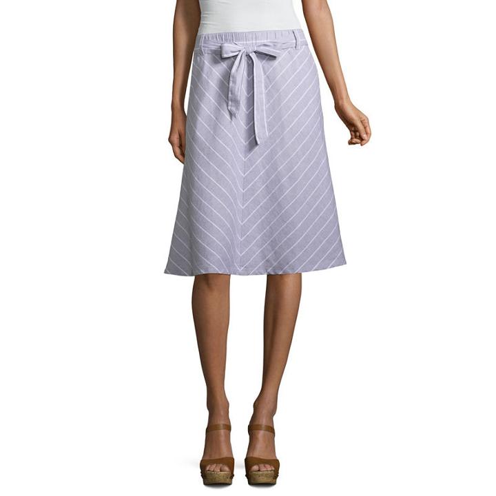 Liz Claiborne Chevron Linen A-line Skirt