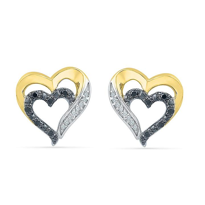 1/10 Ct. T.w. Black Diamond 11.5mm Stud Earrings