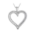 1/3 Ct. T.w. Diamond 10k White Gold Heart Pendant Necklace