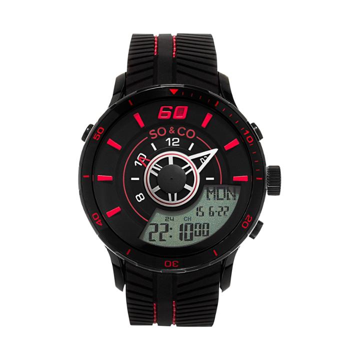 So & Co Mens Black Strap Watch-jp15519