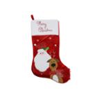 20 Embroidered Red Velveteen Merry Christmas Santa Claus And Reindeer Stocking