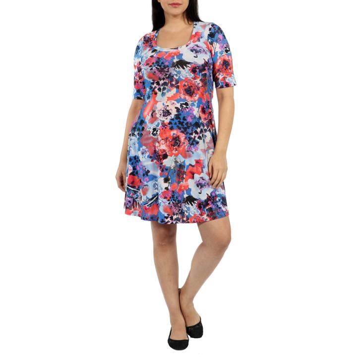24/7 Comfort Apparel Springtime Celebration Fit & Flare Dress-plus