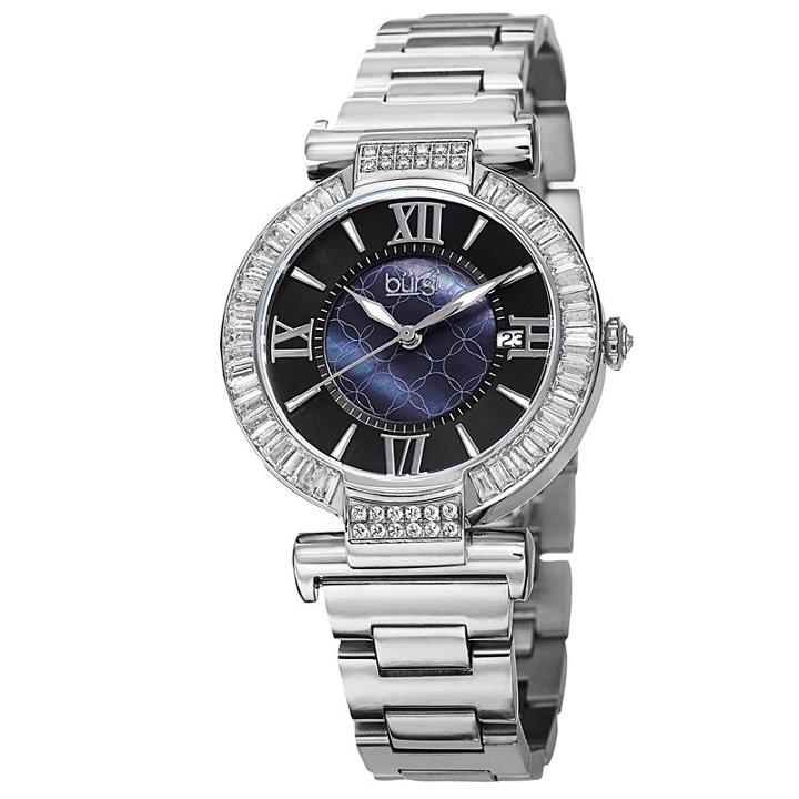 Burgi Womens Silver Tone Strap Watch-b-082ss