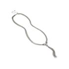 Worthington Crystal-accent Silver-tone Tassel Multi-row Necklace