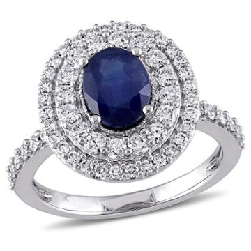 Modern Bride Gemstone Womens Blue Sapphire 14k Gold Engagement Ring