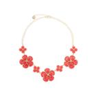 Liz Claiborne Orange And Gold-tone Collar Necklace
