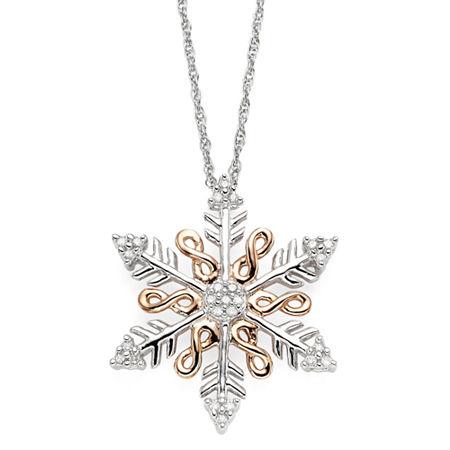 Infinite Promise 1/0 Ct. T.w. Diamond Snowflake Pendant Necklace