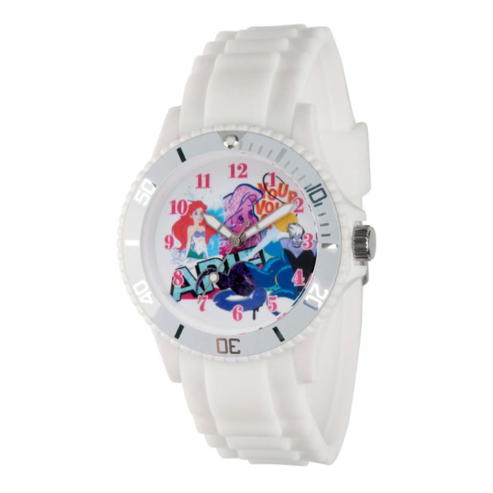 Disney Princess Ariel The Little Mermaid Womens White Strap Watch-wds000209