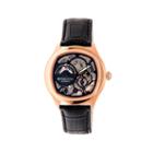 Heritor Automatic Odysseus Mens Skeleton-dial Leather-rose Gold/black Watches
