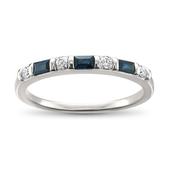 Womens 1/3 Ct. T.w. High Pressure/high Temperature Blue Sapphire 14k Gold Wedding Band
