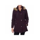 Fleet Street Quilted Faux-silk Anorak With Faux-fur Trim Hood