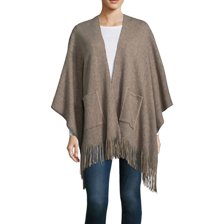 Mixit Front Pocket Fringe Wrap