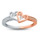 Womens 1/10 Ct. T.w. White Diamond 10k Gold Engagement Ring