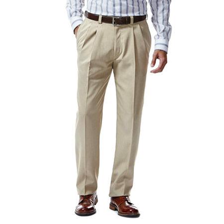 Haggar Eclo Straight-fit Pleated Stria Dress Pants