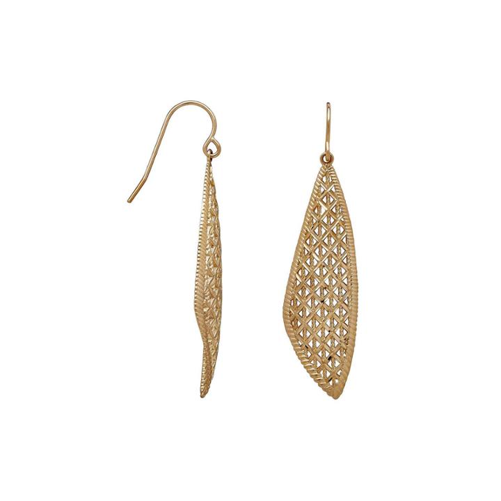 Limited Quantities! 14k Yellow Gold Diamond Cut Tie Drop Earrings