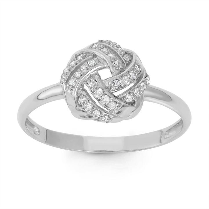Womens 1/6 Ct. T.w. Genuine Diamond White 10k Gold Cocktail Ring