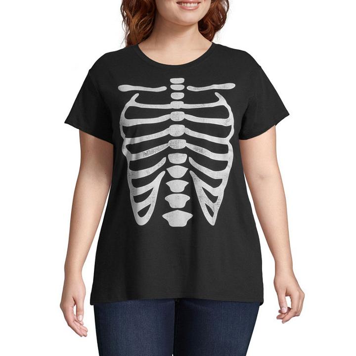 City Streets Short Sleeve Crew Neck T-shirt-womens Juniors Plus