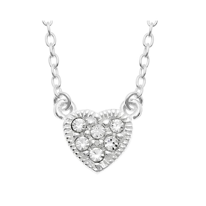 Itsy Bitsy&trade; Crystal Sterling Silver Heart Pendant Necklace