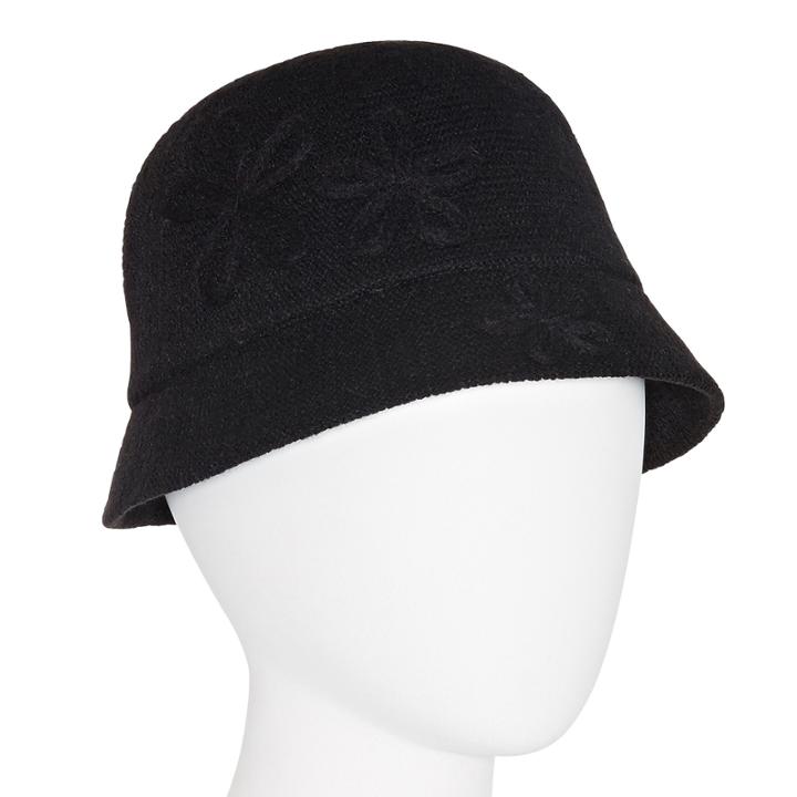 Black Daisy Cloche Hat