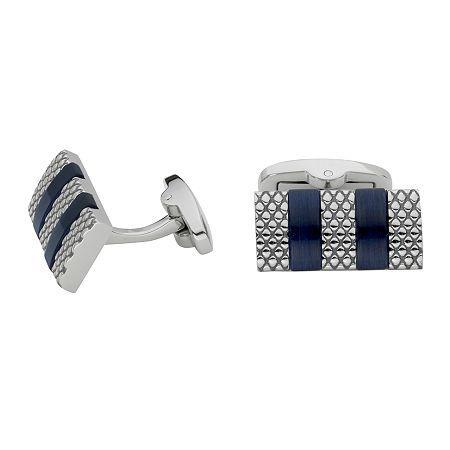 Grid Pattern Blue Striped Cuff Links