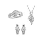 Womens 3-pc. 1/2 Ct. T.w. White Diamond Sterling Silver Jewelry Set