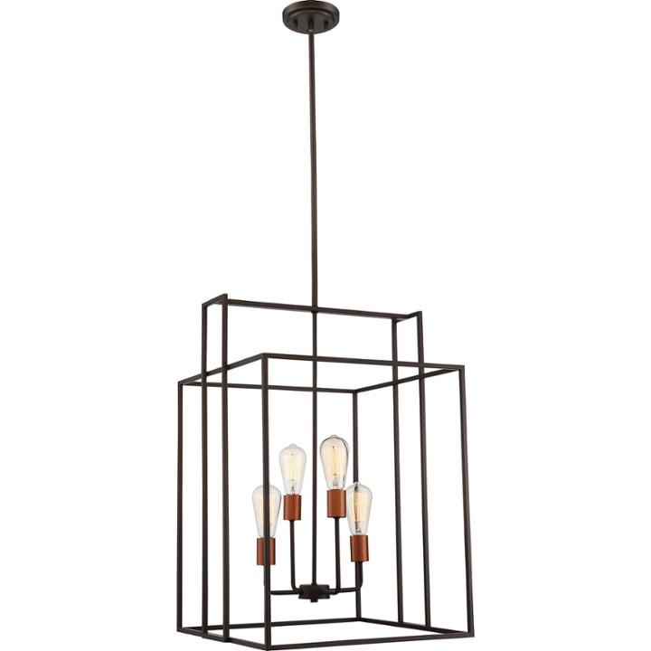 Filament Design 4-light Bronze With Copper Accentspendant
