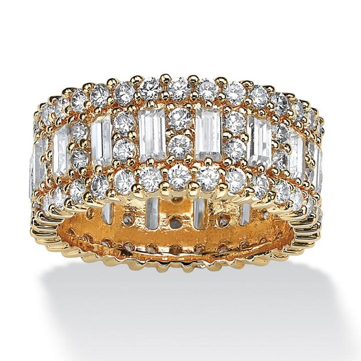 Womens 4 3/4 Ct. T.w. White Cubic Zirconia Gold Over Brass Band
