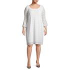 Ronni Nicole 3/4 Sleeve Circles Shift Dress-plus