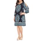 Luxology 3/4 Split Sleeve Knit Sheath Dress-plus