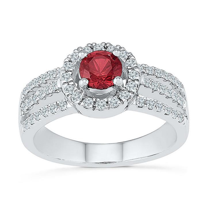 Womens 3/8 Ct. T.w. Red Ruby Sterling Silver Cocktail Ring