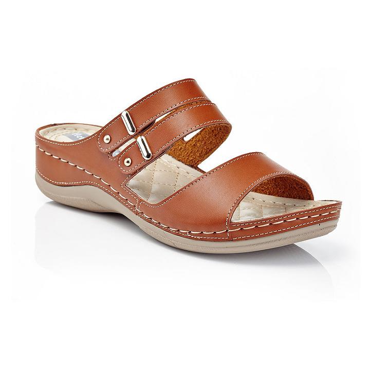Henry Ferrera Comfort-aaa/brown Womens Flat Sandals