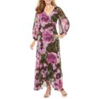 Danny & Nicole Long Sleeve Floral Maxi Dress