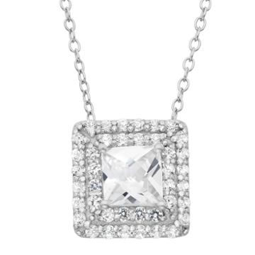 Lab Created White Sapphire Sterling Silver Pendant