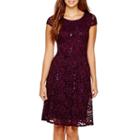 Rn Studio By Ronni Nicole Cap-sleeve Lace Fit-and-flare Dress