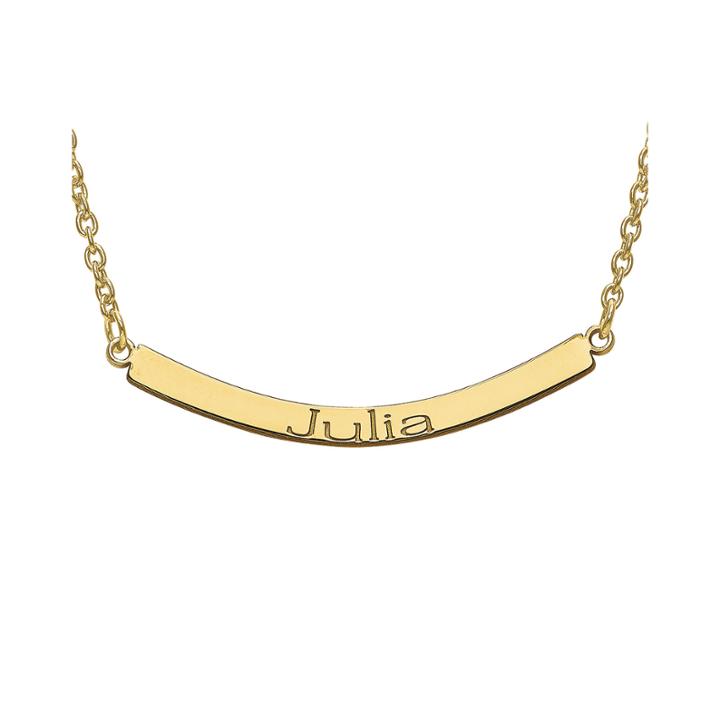 Personalized Curved Name Bar Necklace