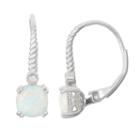 Lab Created Opal & Diamond Accent Sterling Silver Earrings