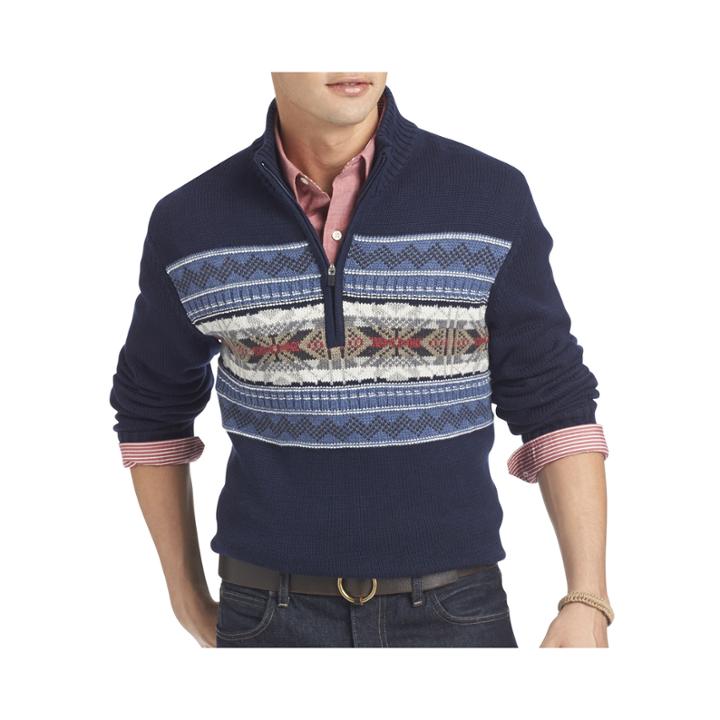 Izod Fair Isle Quarter-zip Sweater