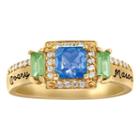 Personalized Womens Genuine Multi Color Multi Stone 14k Gold Cocktail Ring