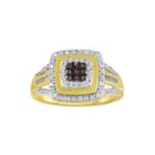 1/3 Ct. T.w. White And Champagne Diamond Ring